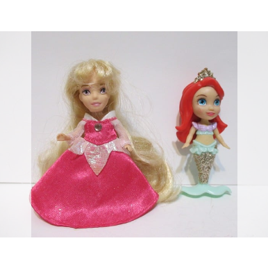 Lot of 2 Disney Princess Dolls: Princess Aurora & Princess Ariel Figure SEP18NW WW