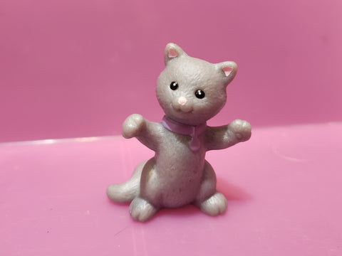 Fisher Price Loving Family Dollhouse Gray Pet Standing Cat Kitten NOV26J
