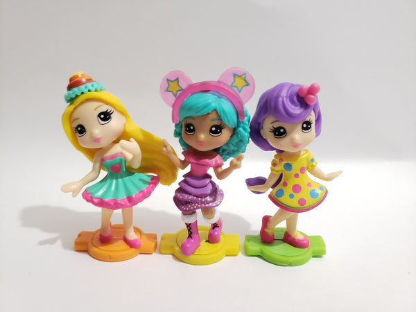 Party Popteenies Lot of 3 Poptastic Party Doll Mini Figures WW Apr28n