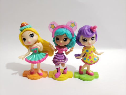 Party Popteenies Lot of 3 Poptastic Party Doll Mini Figures WW Apr28n