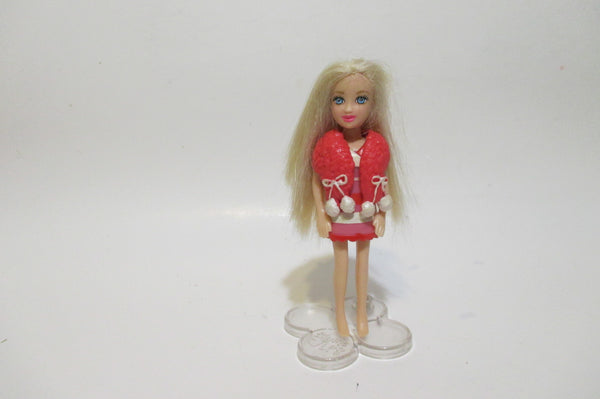 Polly Pocket Doll by Mattel Red Pink Dress WW SEP3A