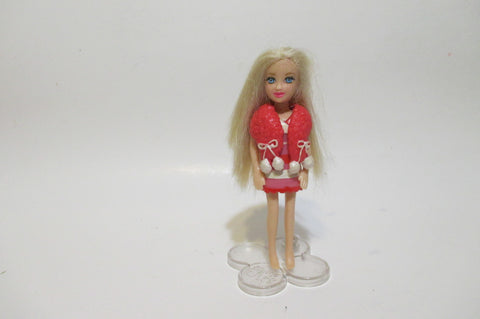 Polly Pocket Doll by Mattel Red Pink Dress WW SEP3A