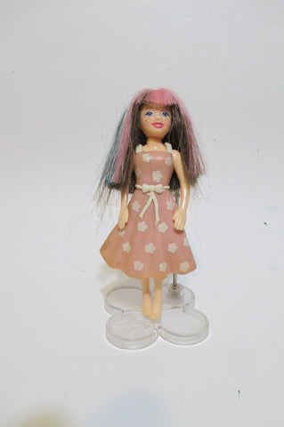 Polly Pocket Doll by Mattel with Pink Flower Dress WW SEP3A