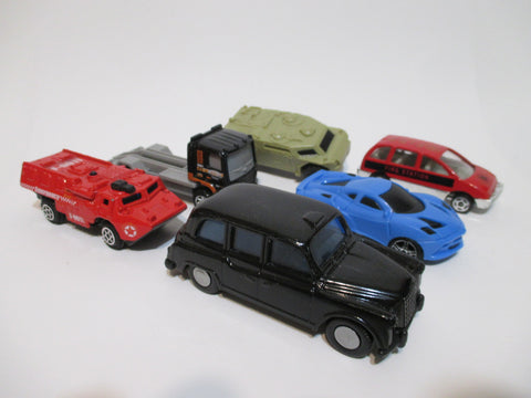 London Bus and Taxi Set Diecast Cars Rescue Transporter and Armored Vehicles Lot of 6