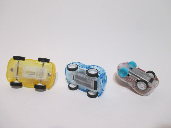 Lot of 3 Dazzling Toys Pull Back Transparent Cars WW