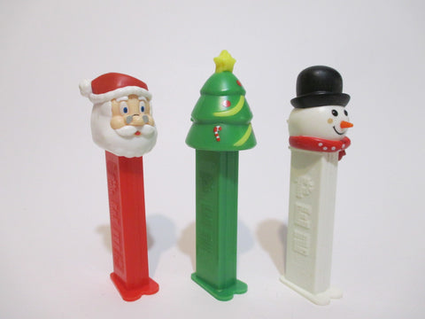 Pez Dispensers Santa Claus Snowman and Christmas Tree Lot of 3