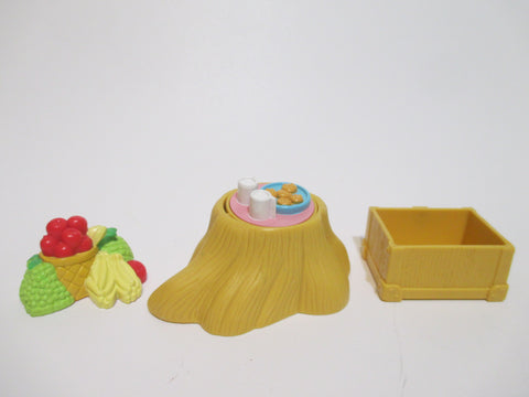 Fisher Price Play Hideaway Hollow Treehouse Bunny Rabbit Stump Tea Container Vegetables and Fruits