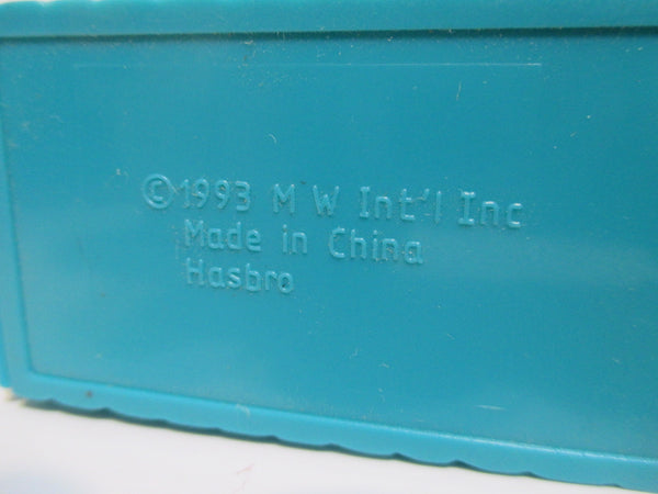 Vintage 1993 Puppy In My Pocket Teal Blue Pet Carrier w Pink Paw Print Hasbro Nice