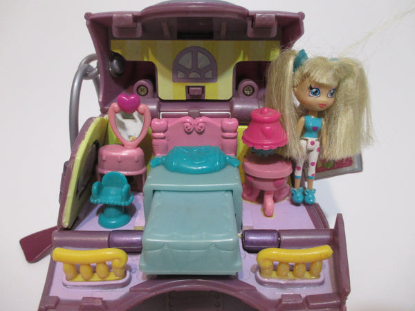 Sweet Secrets 2007 Amazing Surprise Purple Purse Mini Doll House Compartments with DOLL