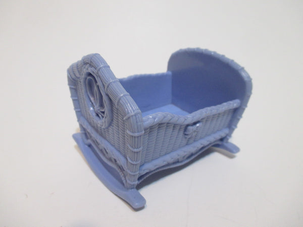 Fisher-Price Loving Family Dollhouse Blue Cradle Rocking Baby Bed 2004 WW