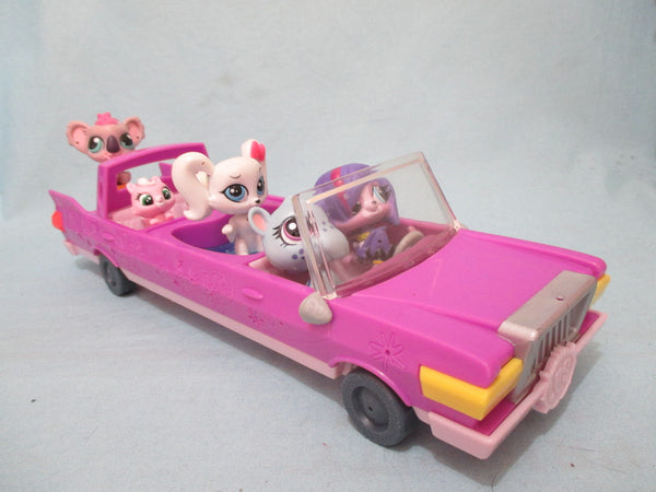 Littlest Pet Shop Lot Limo Limousine Car Vehicle and 4 Random Pets 2 Accessories AUG19A