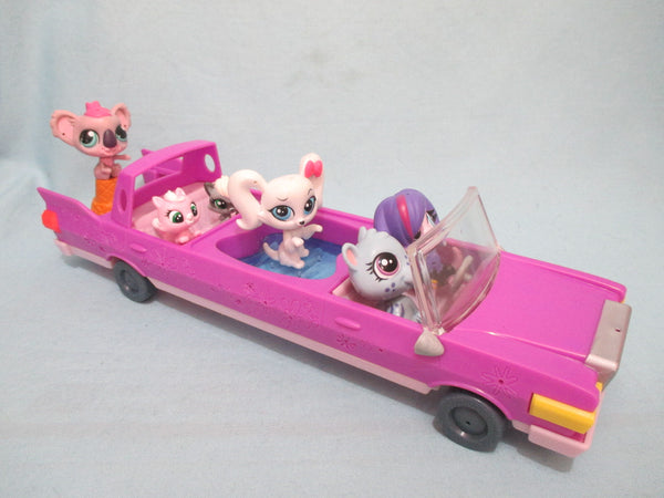 Littlest Pet Shop Lot Limo Limousine Car Vehicle and 4 Random Pets 2 Accessories AUG19A