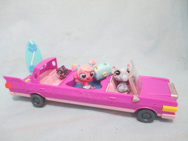 Littlest Pet Shop Lot Limo Limousine Car Vehicle and 4 Random Pets 2 Accessories AUG19A