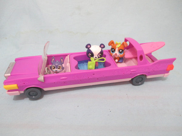 Littlest Pet Shop Lot Limo Limousine Car Vehicle and 4 Random Pets 2 Accessories AUG19A