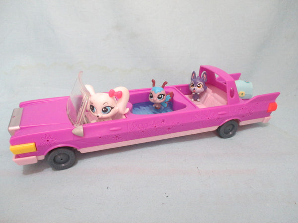 Littlest Pet Shop Lot Limo Limousine Car Vehicle and 4 Random Pets 2 Accessories AUG19A