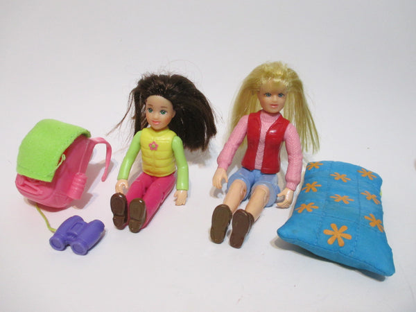 Lot of 2 Fisher Price Loving Family Dollhouse 2004 CAMPING GIRLS SEP11NL20 WW